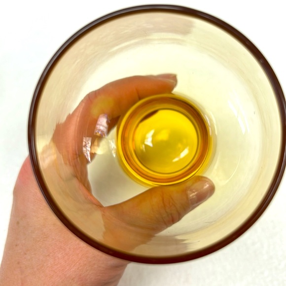 Vintage 1970’s set of 3 Libbey Amber Accent Steiner Pilsner glasses - Picture 3 of 6